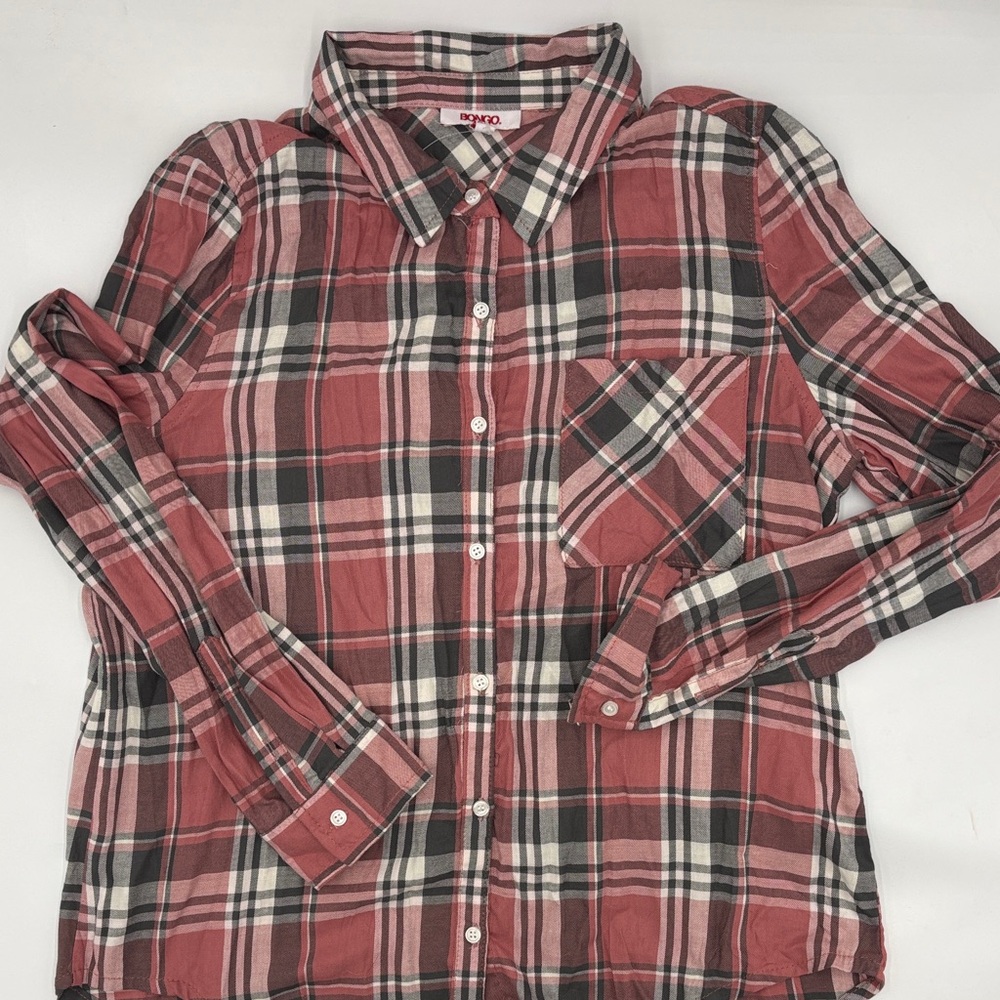 Bongo Plaid Button-Up Collared Shirt